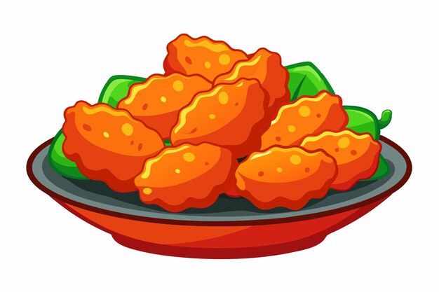 un plato de comida con un dibujo de dibujos animados de una zanahoria en él
