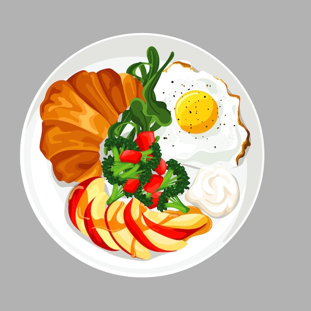 un plato de comida con huevos verduras y huevos