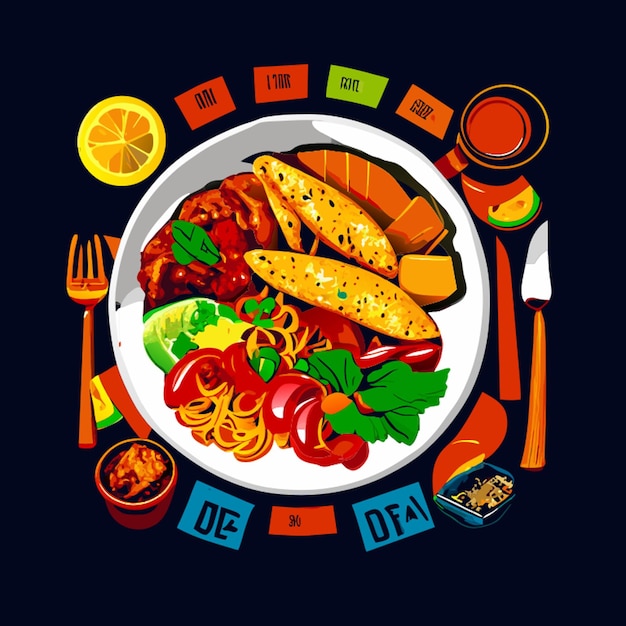 Plato de comida mexicana de chilakiles dibujos animados de ilustración vectorial