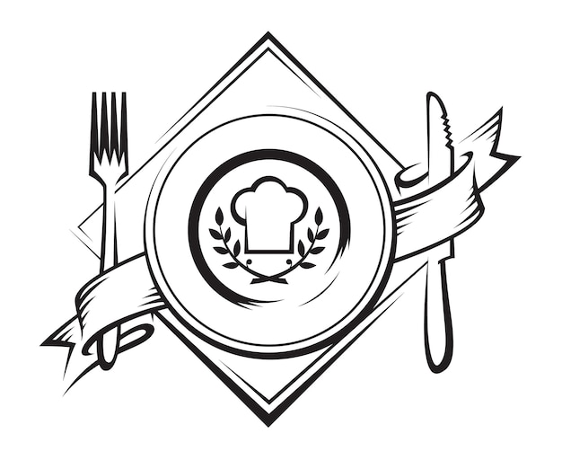 plato con cuchillo y tenedor