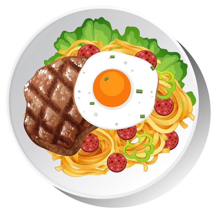 Vector plato de desayuno saludable aislado
