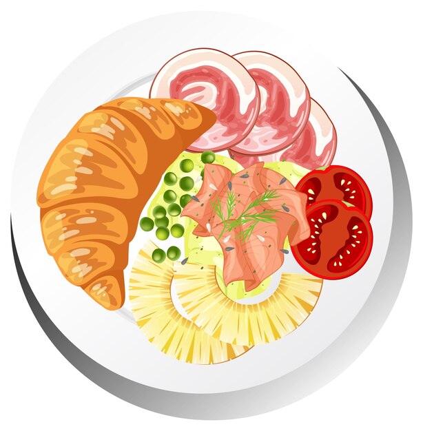 Plato de desayuno saludable aislado