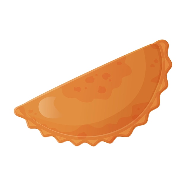 Vector plato de empanada mexicana. ilustración de comida latinoamericana aislada sobre fondo blanco en dibujos animados