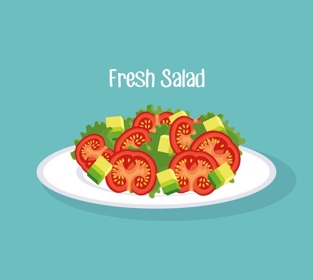 Plato con ensalada fresca comida sana