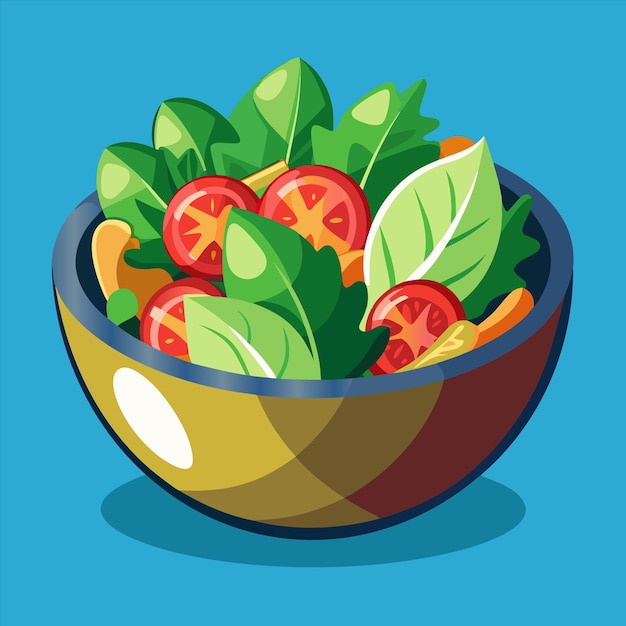 un plato de ensalada con una imagen de una ensalada con un huevo blanco en él