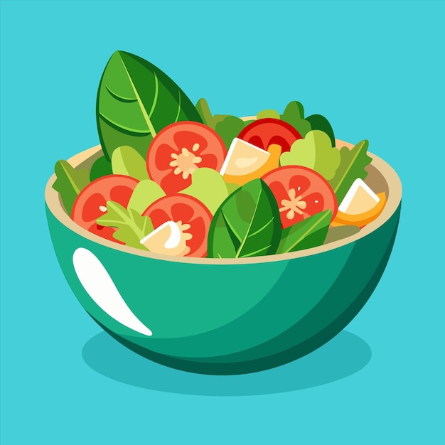 un plato de ensalada con tomates y lechuga