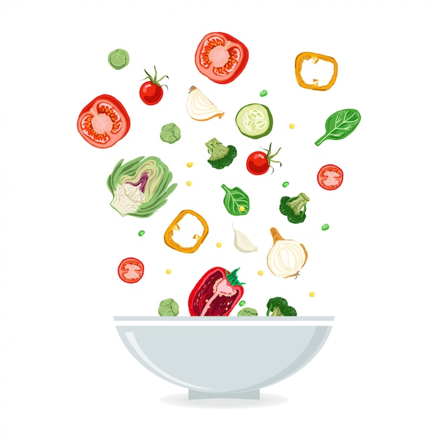 Un plato de ensalada de verduras