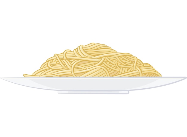 Plato de espagueti, comida de pasta y vista lateral