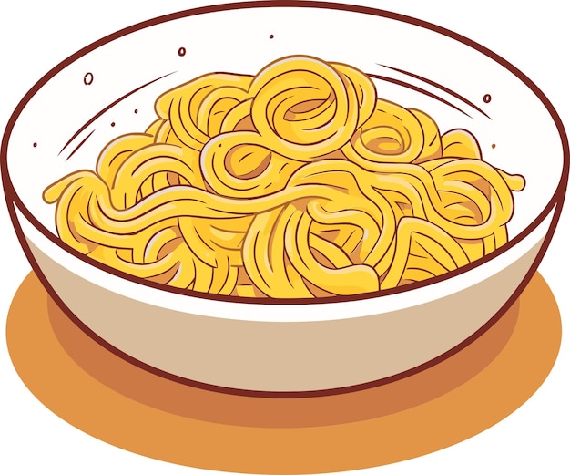 Un plato de fideos con un plato de fideos encima