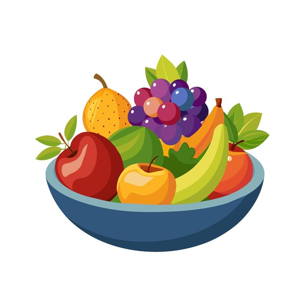 un plato de fruta con un ramo de uvas y un plátano