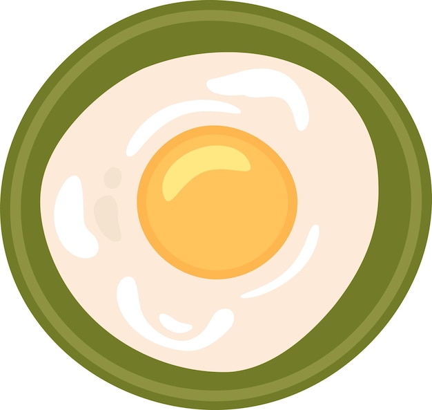 Vector plato con huevo
