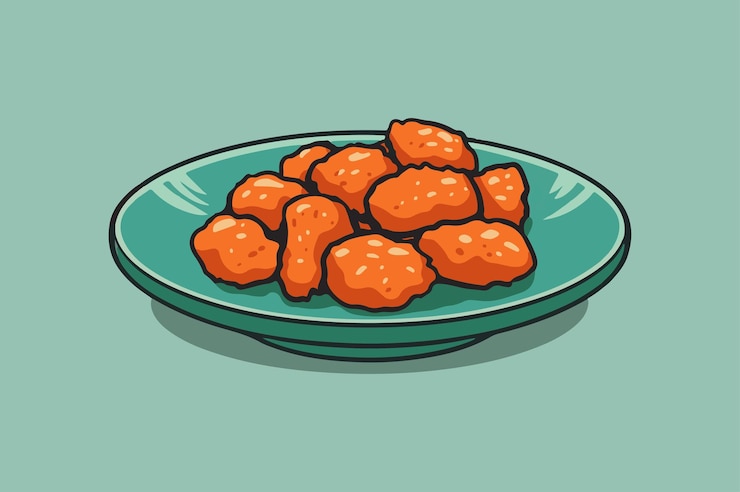 Vector plato de nuggetas