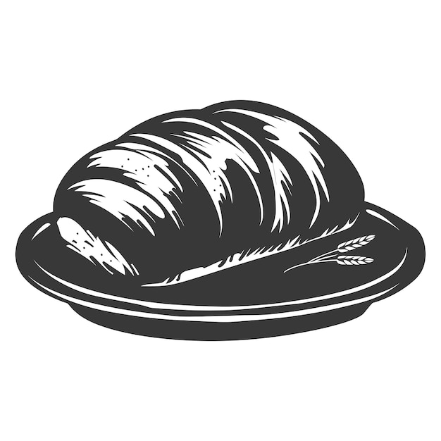 Vector el plato de pan de silueta es sólo de color negro.