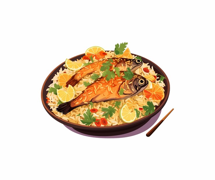 Plato de pescado deliciosamente preparado servido con limón y hierbas