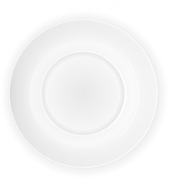 Plato de porcelana blanca vista superior ilustración vectorial