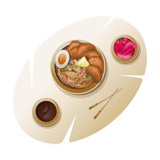 Plato de ramen de cocina japonesa