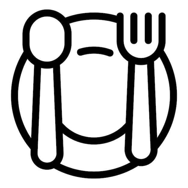 Plato vacío con cuchara y tenedor que significa hambre