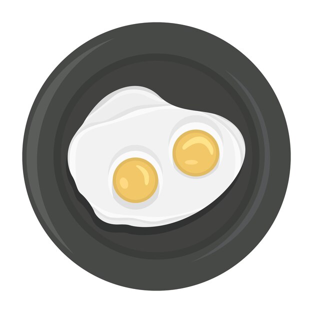 Plato de vector de huevos revueltos