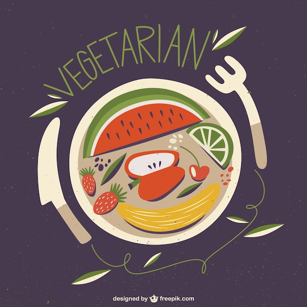 Vector plato vegetariano