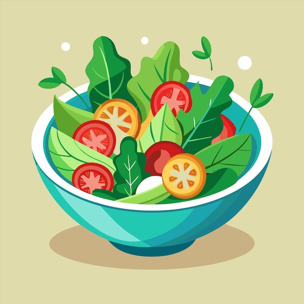 un plato de verduras con una imagen de una ensalada de frutas