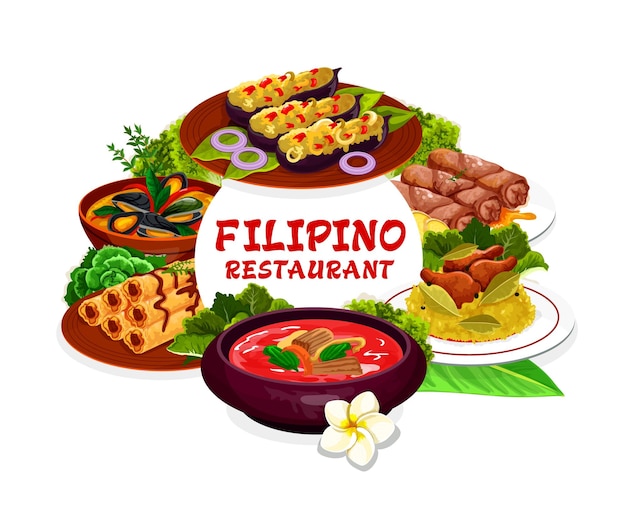 Platos de cocina filipina marco redondo