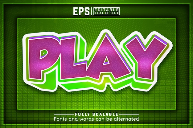 PLAY 3d Efecto de texto editable