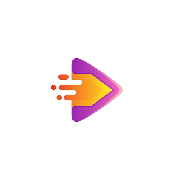 Play logo delivery express icon template triangle logos