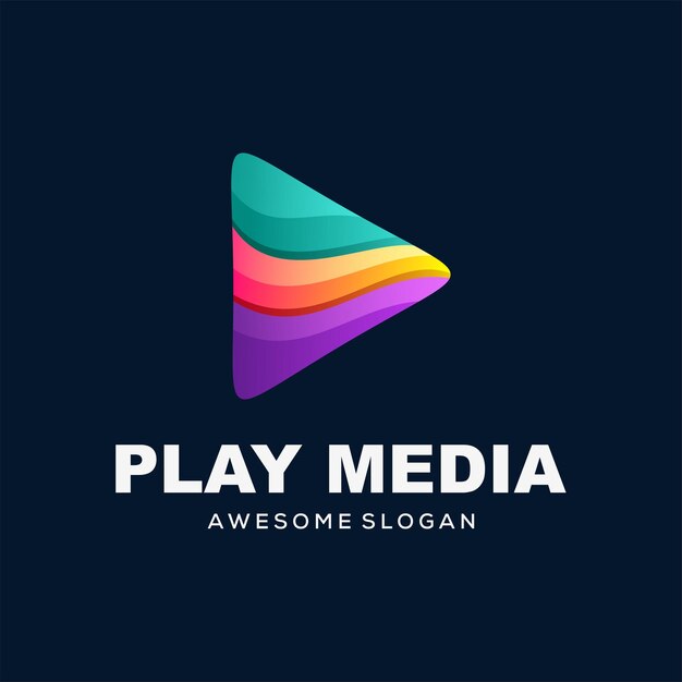 play media logo colorido vector ilustración