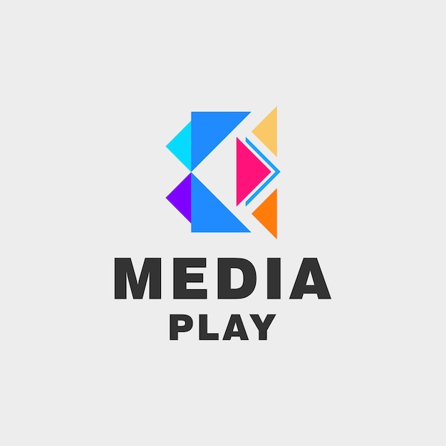 Vector play media logo vektor illustrationflat