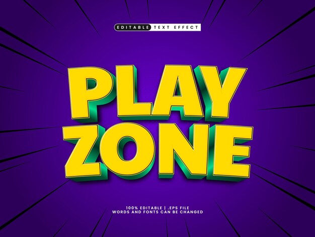 play zone efecto de texto editable en el juego y estilo de texto feliz