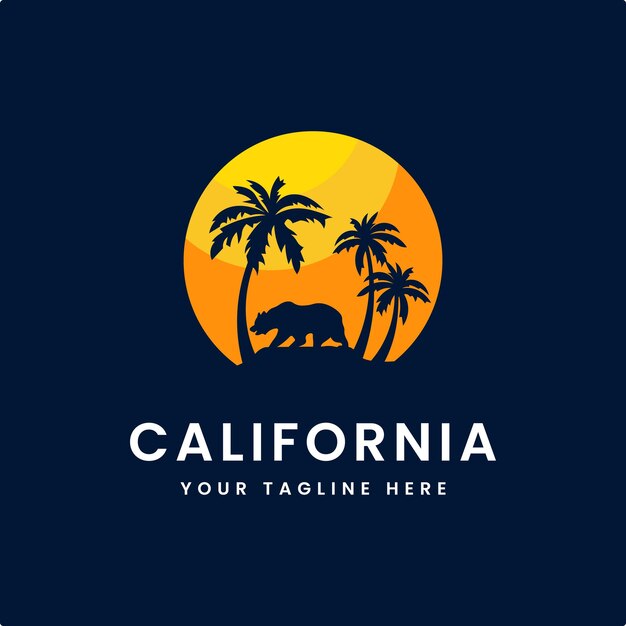 playa california con oso hora de verano playa de verano sol diseño vectorial obra de arte