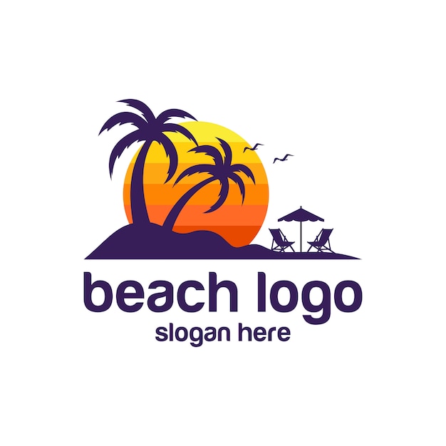 Playa logo vectores
