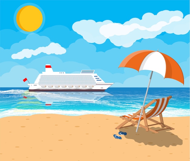 Playa tropical con crucero