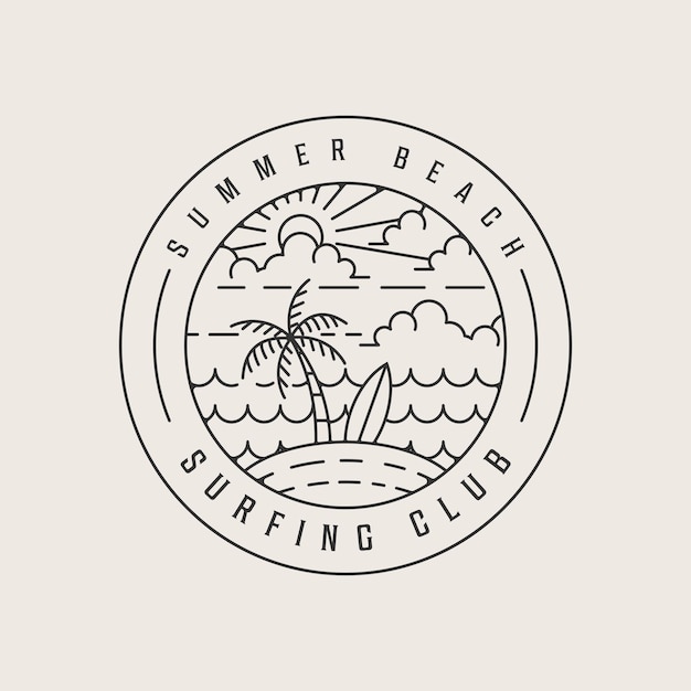 playa de verano con palmera y puesta de sol inspiración para el diseño del logotipo