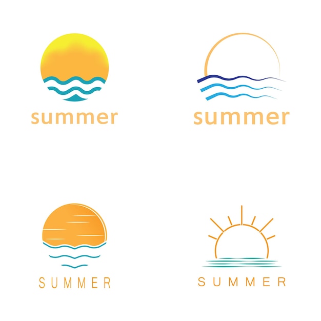 playa de verano con palmera y puesta de sol inspiración para el diseño del logotipo