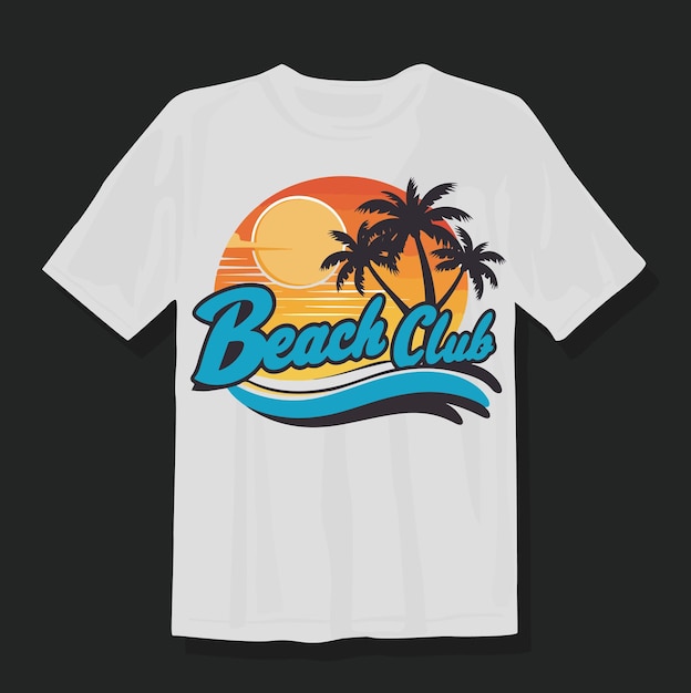 Playa de verano y puesta de sol Gráfico vectorial para camisetas y otros usos