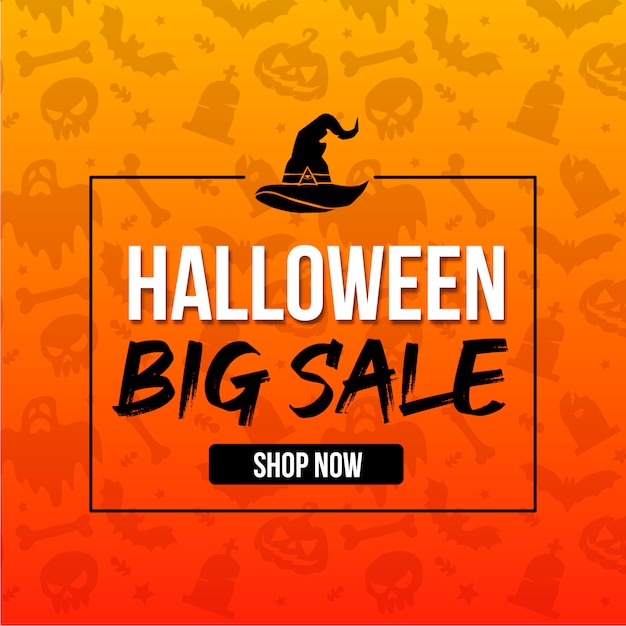 Plaza de banner de gran venta de Halloween