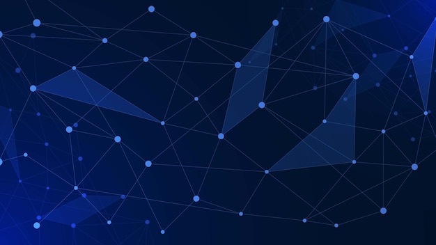 Plexus con conexión de puntos y líneas para visualización de big data y fondo de concepto de red