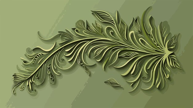 Una pluma abstracta cortada con láser con formas decorativas