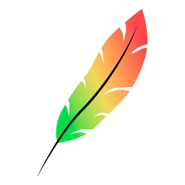 Pluma abstracta con patrón degradado. ilustración vectorial