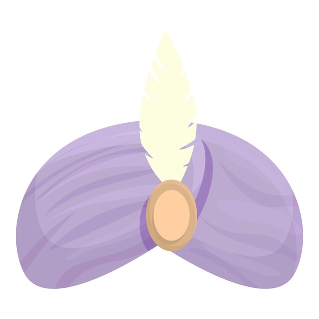 Pluma árabe turbante icono dibujos animados vector sombrero indio hombre indio