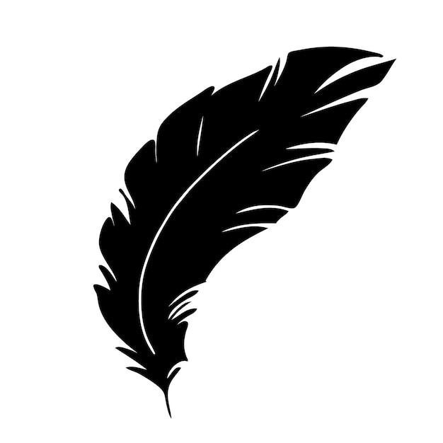 Pluma de aves silueta de pluma negra para conjunto de vectores de logotipo