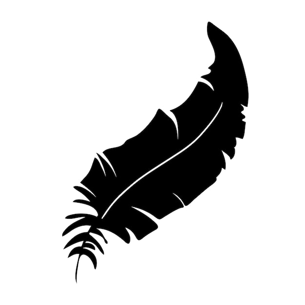 Pluma de aves silueta de pluma negra para conjunto de vectores de logotipo