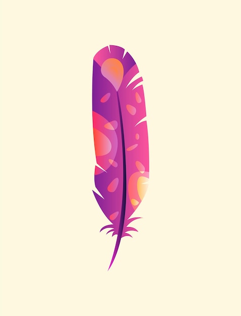 Una pluma de colores con un fondo amarillo.