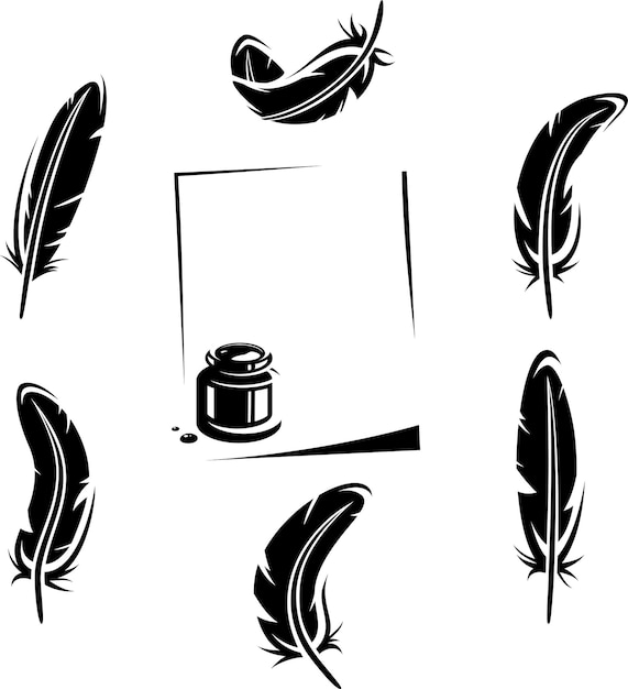 Pluma, conjunto, vector