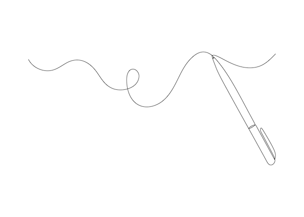 Pluma escribir un dibujo de línea continua Escribir onda trazo delgado estilo simple Estudio y educación