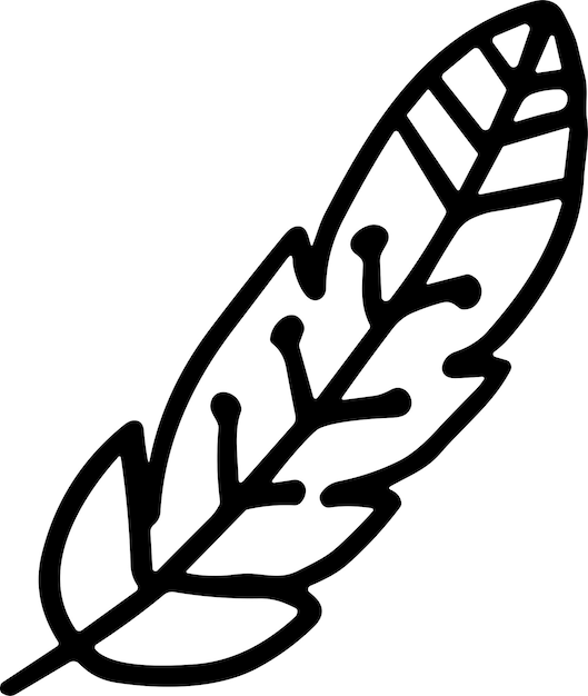 Una pluma está dibujada en blanco y negro