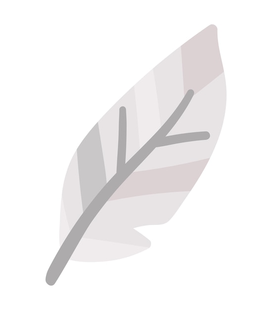 Pluma de estilo bohemio vectorial aislada sobre fondo blanco Diseño de arte bohemio elementxA