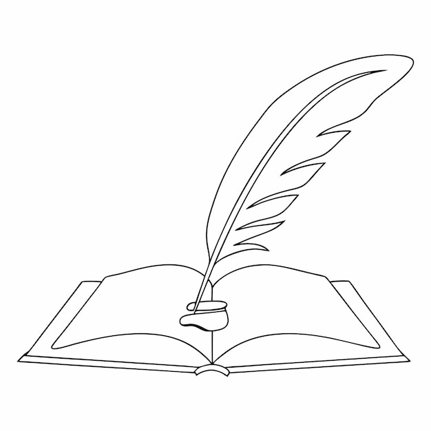 Pluma y libro abierto