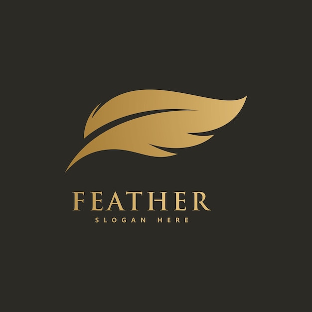 Pluma logo icono diseño vector símbolo